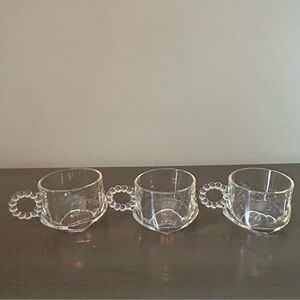 Set of 3 Vintage Hazel-Atlas Glass Company Orchard Crystal Glasses
